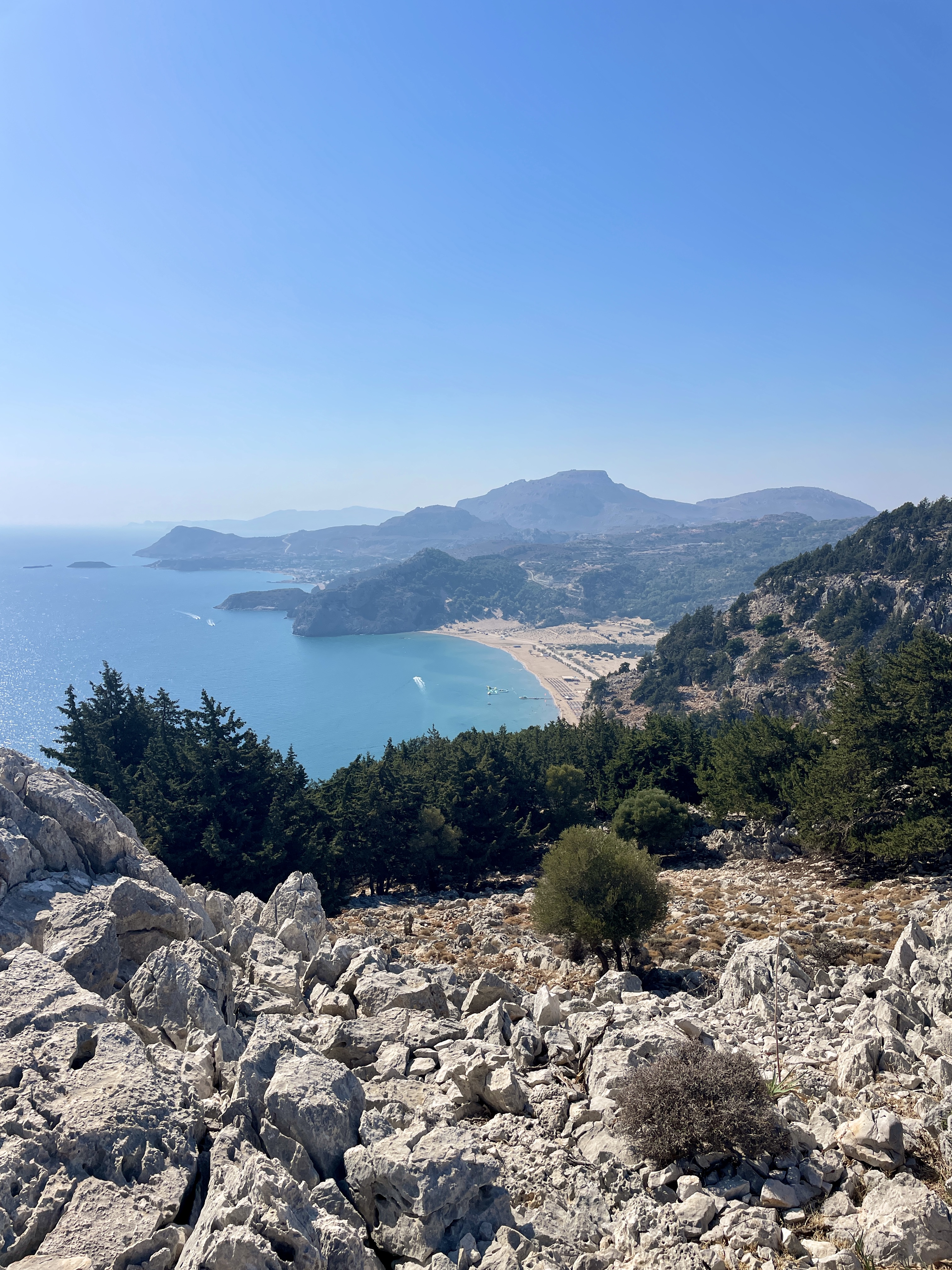 Tsambika Beach as viewed from tsambika Mountain
