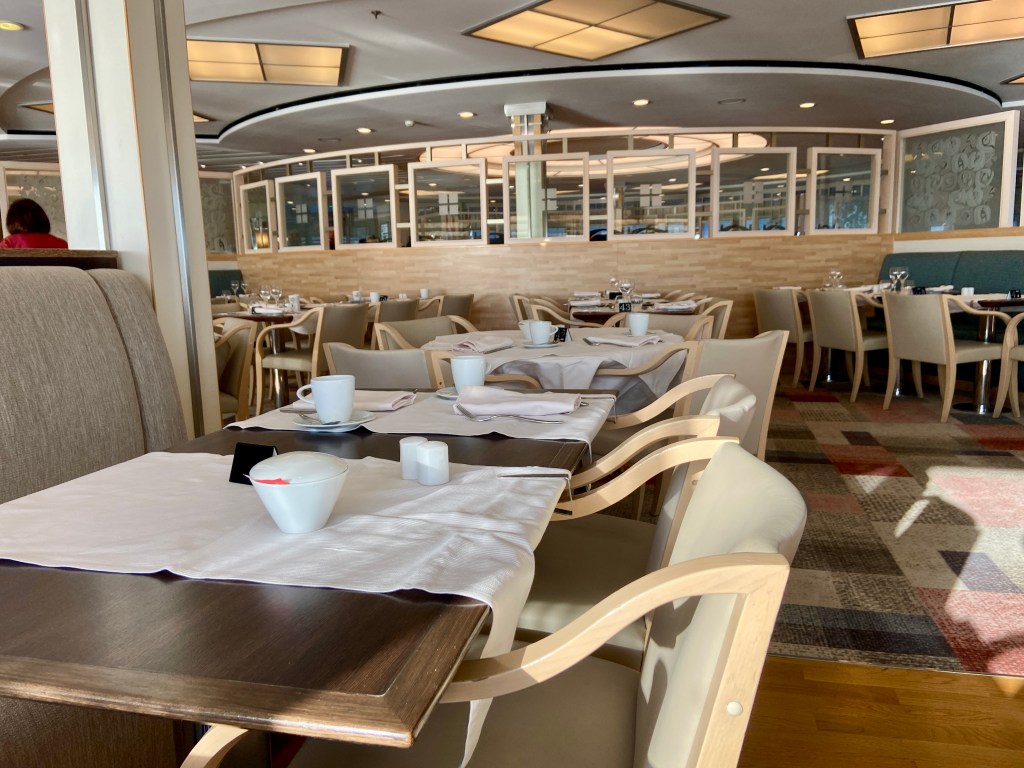 Breakfast buffet restaurant on the Pont Aven complimentary for Commodore and Deluxe cabin guests