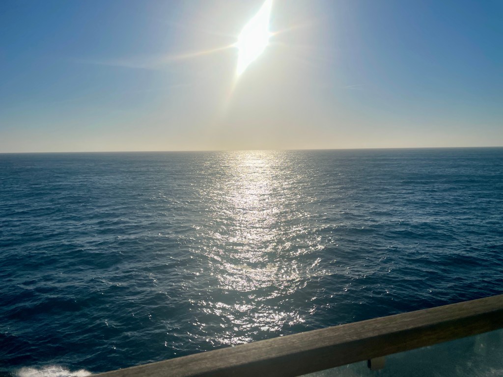 Sunny sea views across the ocean on Brittany Ferries