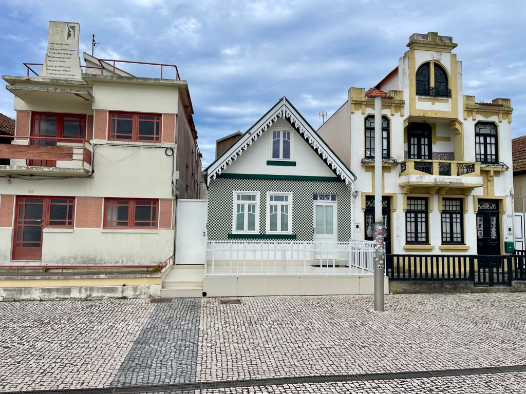 Unique Costa Nova architecture in Portugal