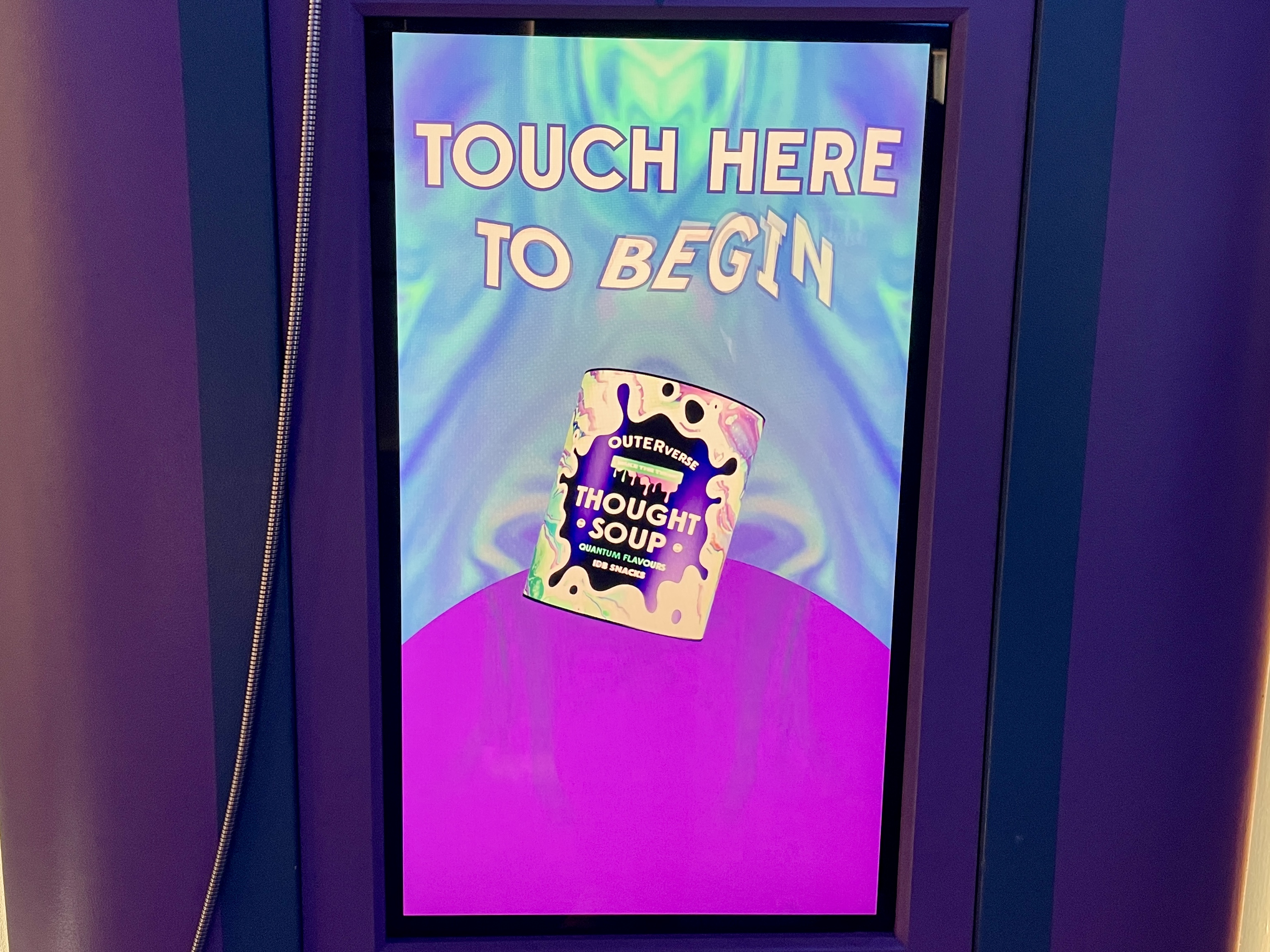 Outerverse Thought Soup touch screen interactive display at Wake the Tiger Bristol