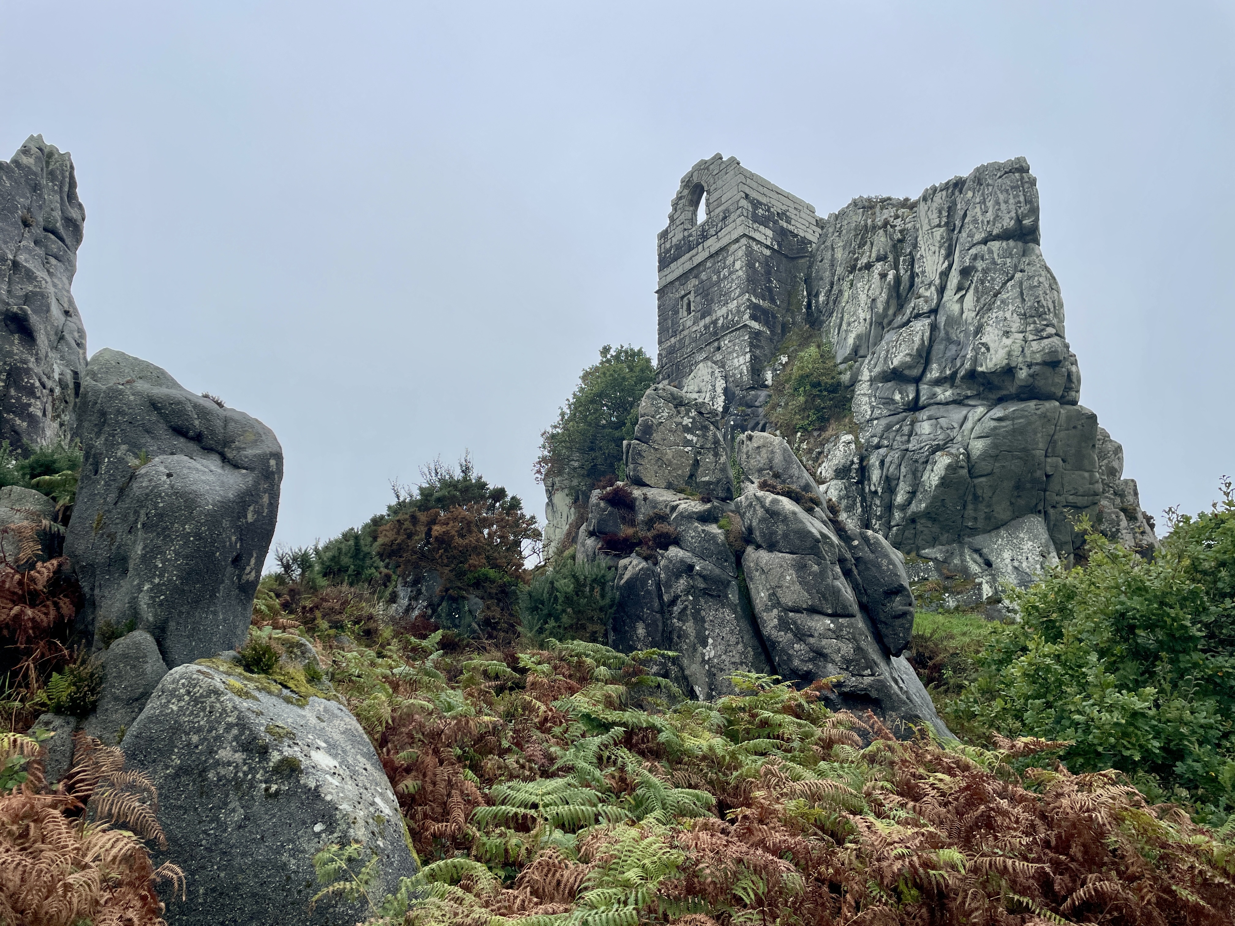 Roche Rock photos as we approached from the public footpath