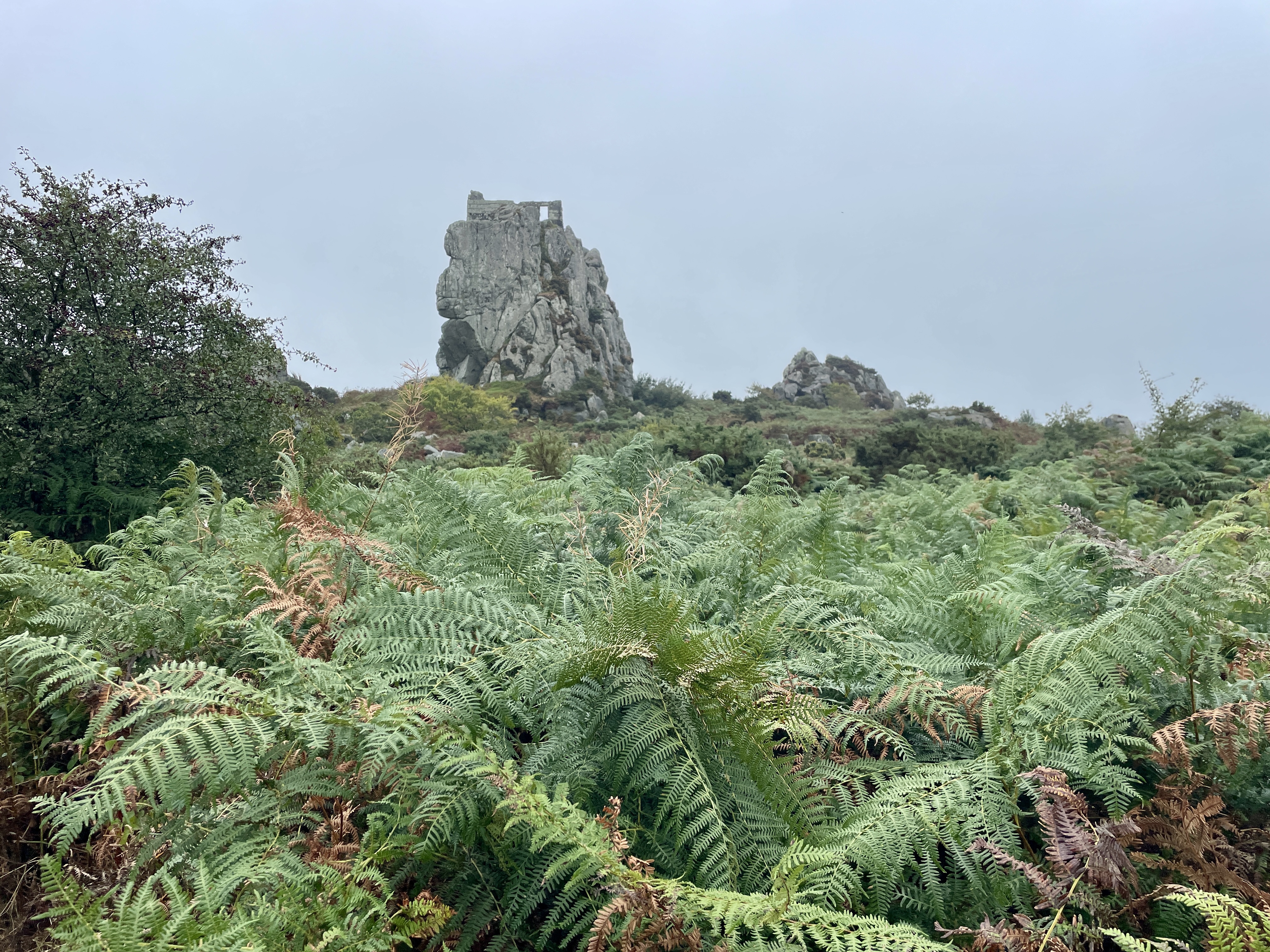 Roche Rock photos as we approached from the public footpath