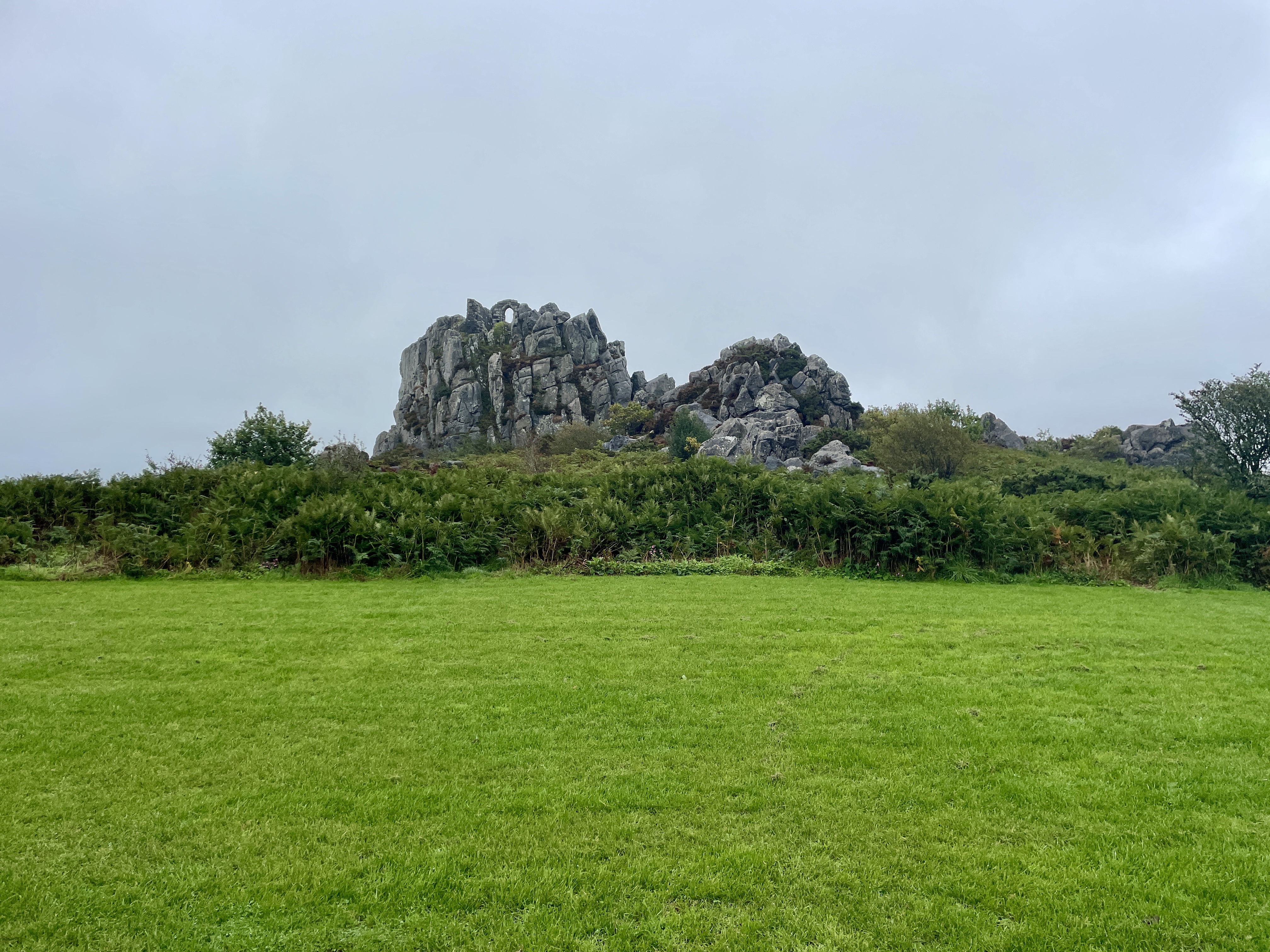 View of Roche Rock from the sports field car park